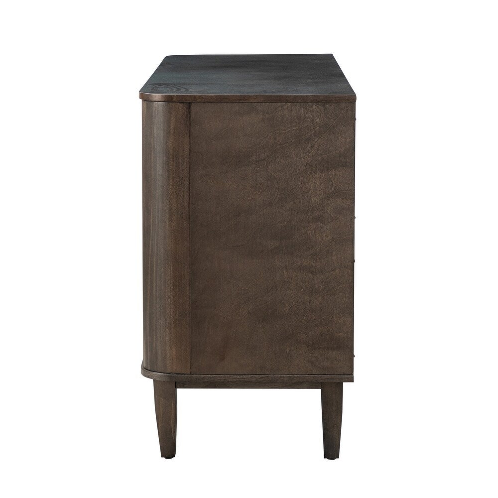 Gaspare Multifunctional Buffet Sideboard Cabinet with Rattan Design