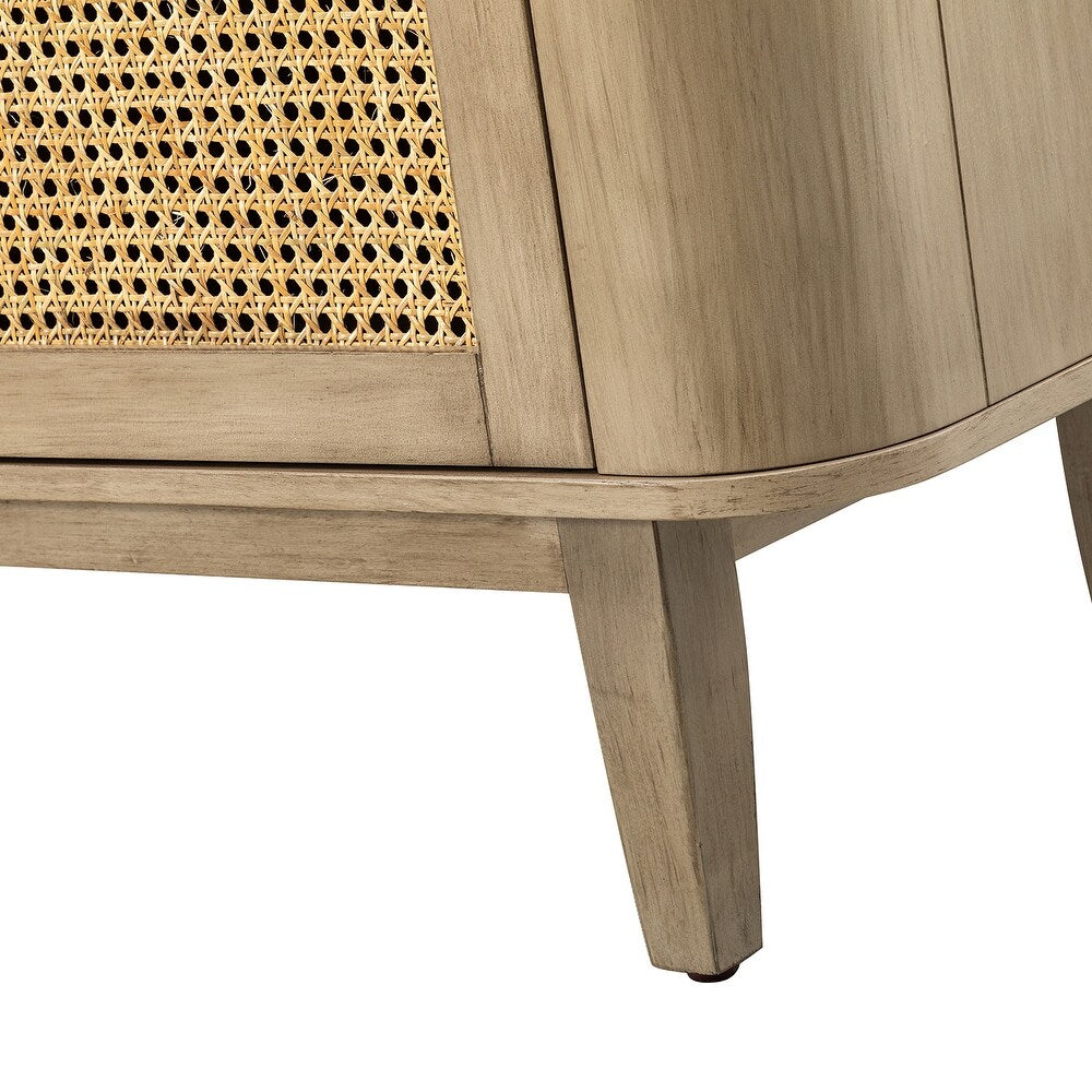 Gaspare Multifunctional Buffet Sideboard Cabinet with Rattan Design