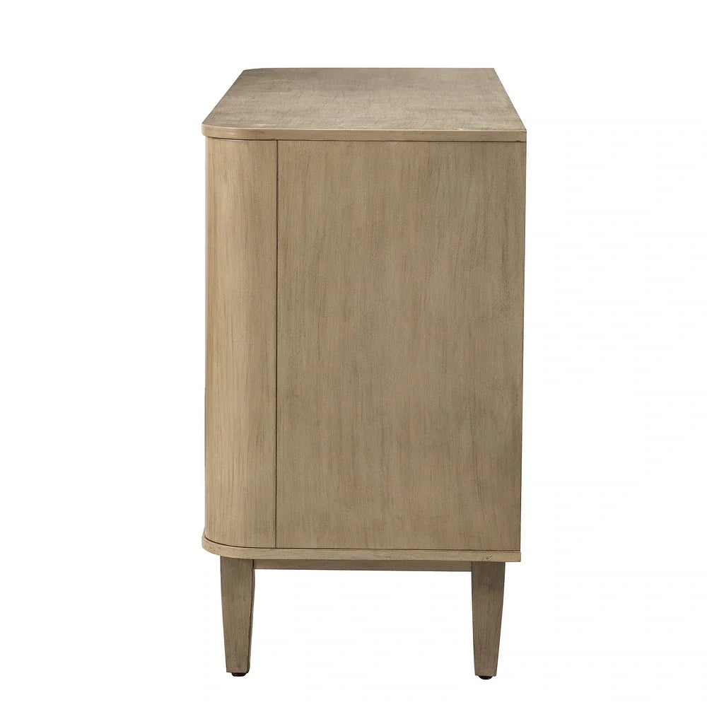 Gaspare Multifunctional Buffet Sideboard Cabinet with Rattan Design