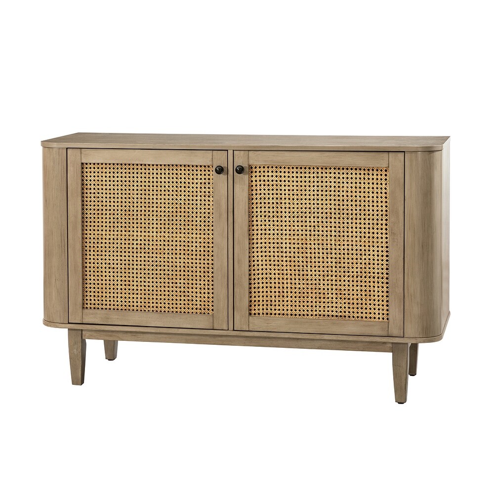 Gaspare Multifunctional Buffet Sideboard Cabinet with Rattan Design