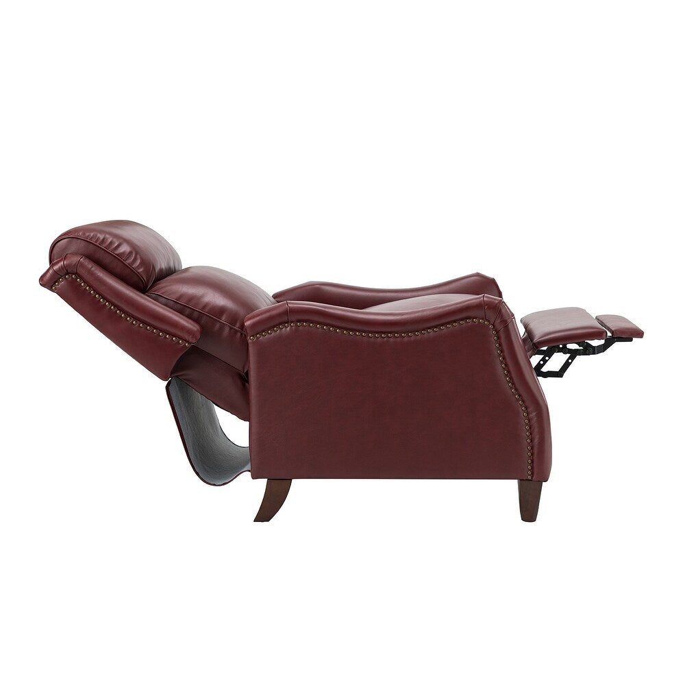 Gaston Genuine Leather Recliner with Nailhead Trims Set of 2
