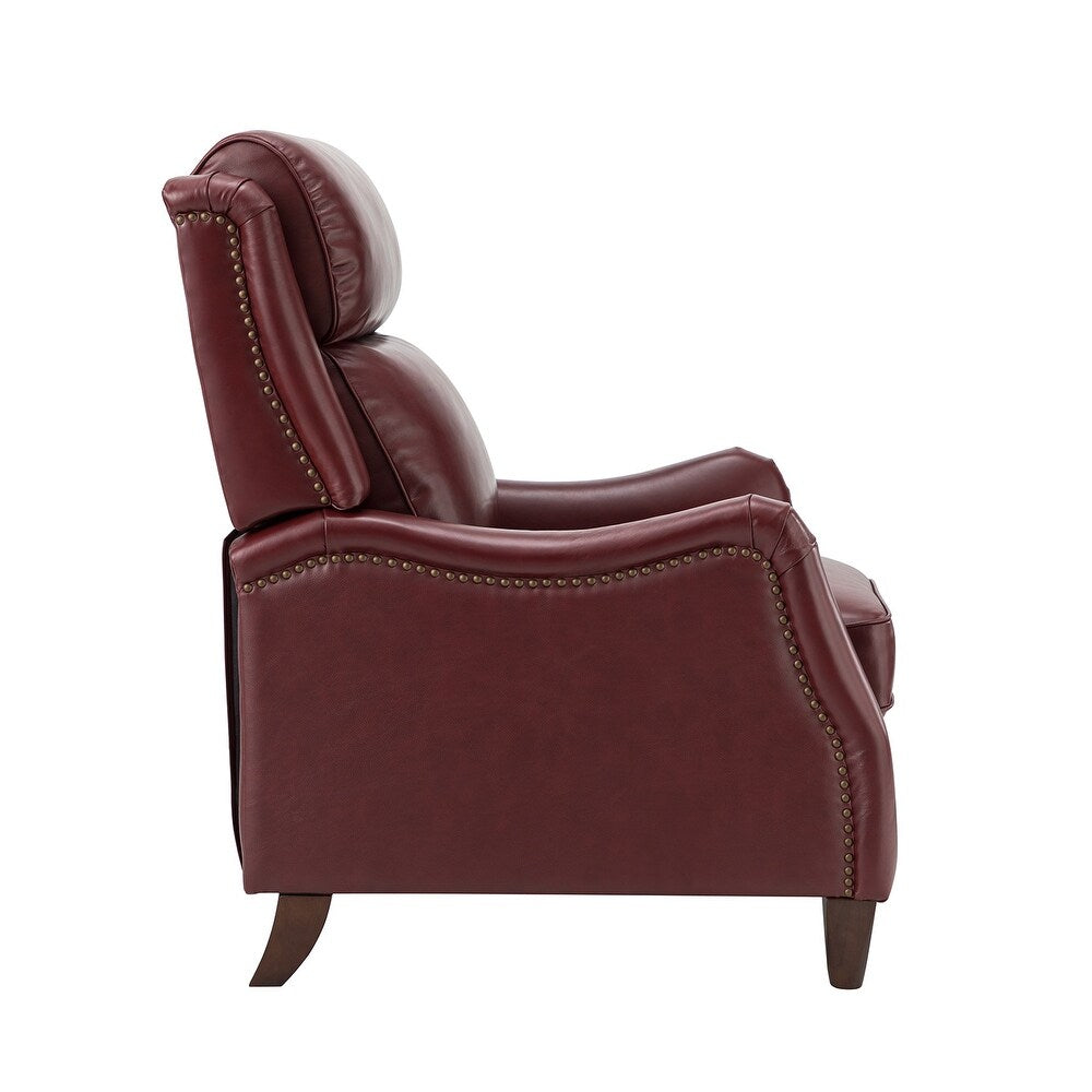 Gaston Genuine Leather Recliner with Nailhead Trims Set of 2