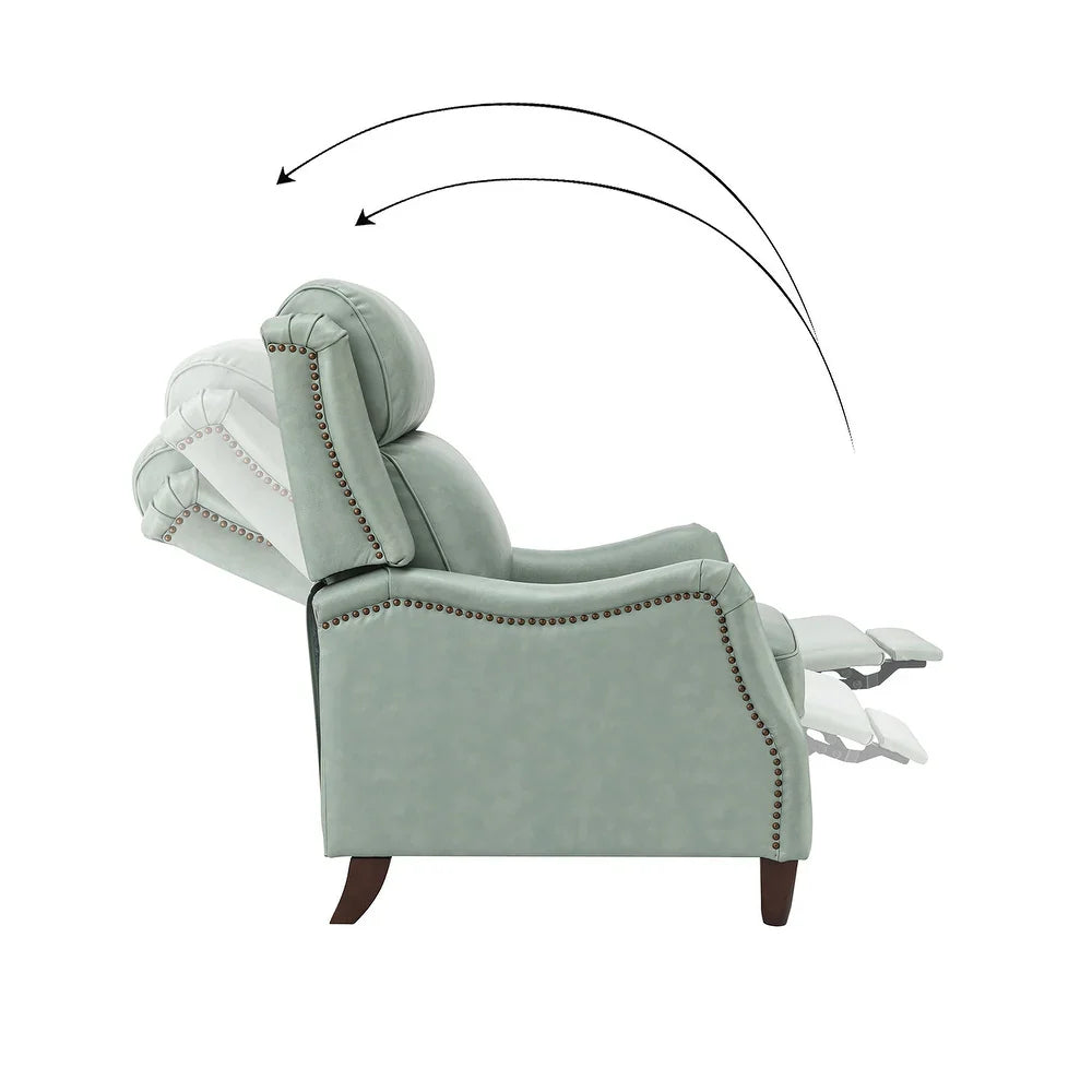 Gaston Genuine Leather Recliner with Nailhead Trims Set of 2