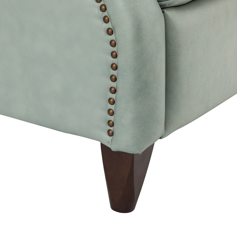 Gaston Genuine Leather Recliner with Nailhead Trims Set of 2