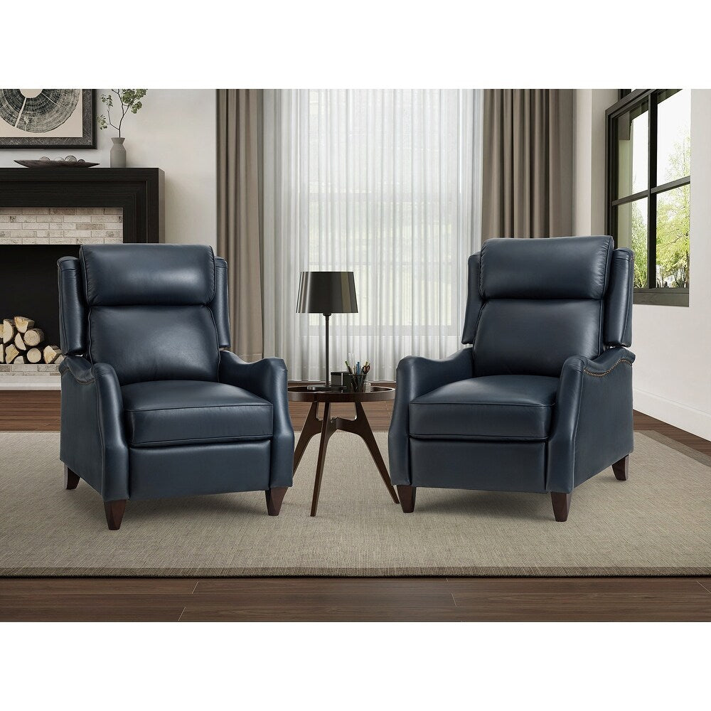 Gaston Genuine Leather Recliner with Nailhead Trims Set of 2