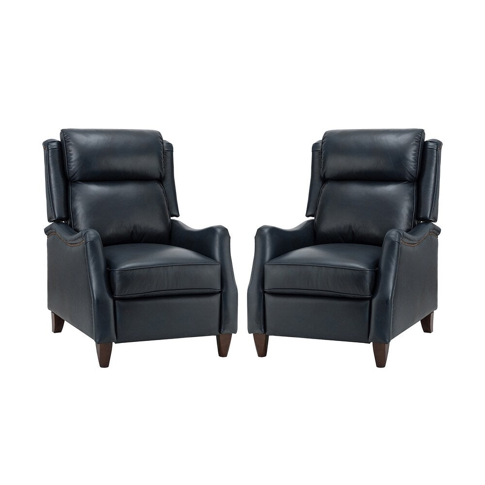 Gaston Genuine Leather Recliner with Nailhead Trims Set of 2