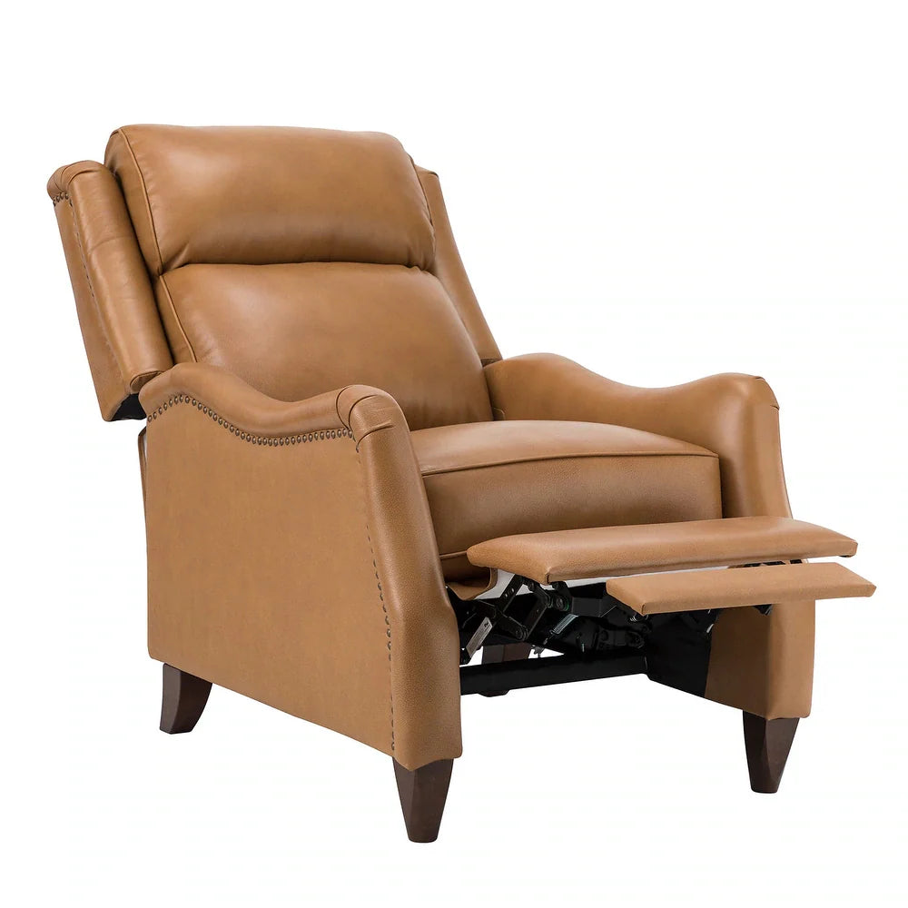 Gaston Genuine Leather Recliner with Nailhead Trims Set of 2