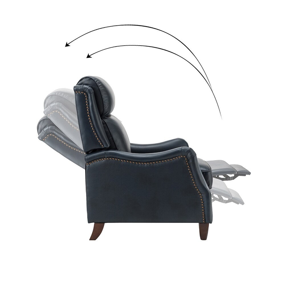 Gaston Genuine Leather Recliner with Nailhead Trims Set of 2