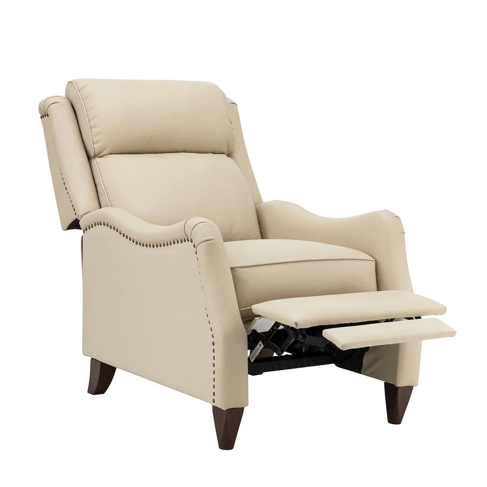 Gaston Genuine Leather Recliner with Nailhead Trims Set of 2