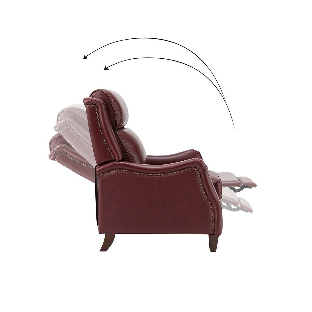 Gaston Genuine Leather Recliner with Nailhead Trims Set of 2