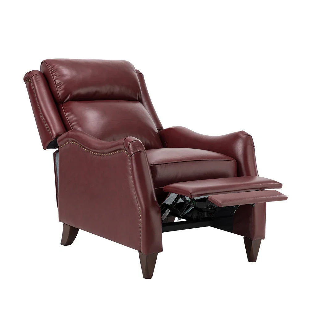 Gaston Genuine Leather Recliner with Nailhead Trims Set of 2