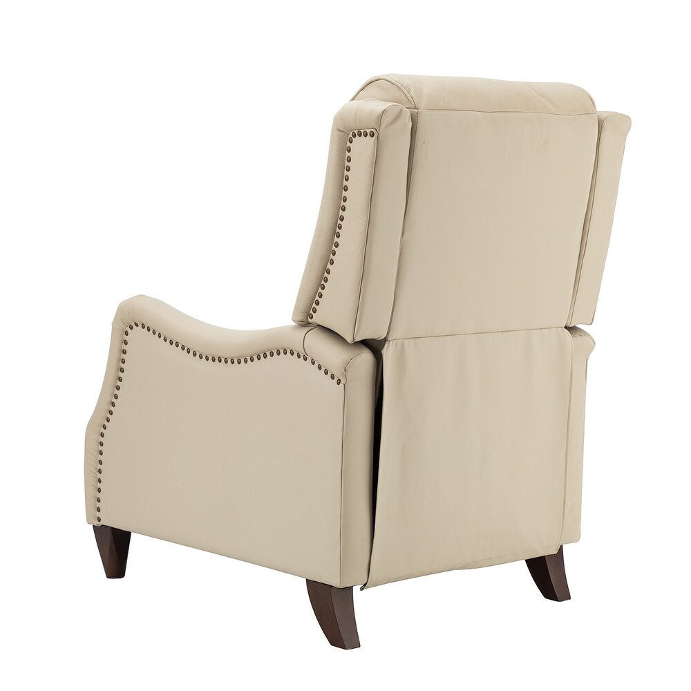 Gaston Genuine Leather Recliner with Nailhead Trims Set of 2