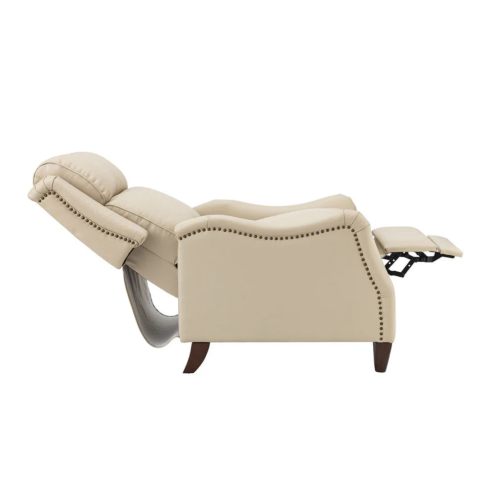 Gaston Genuine Leather Recliner with Nailhead Trims Set of 2