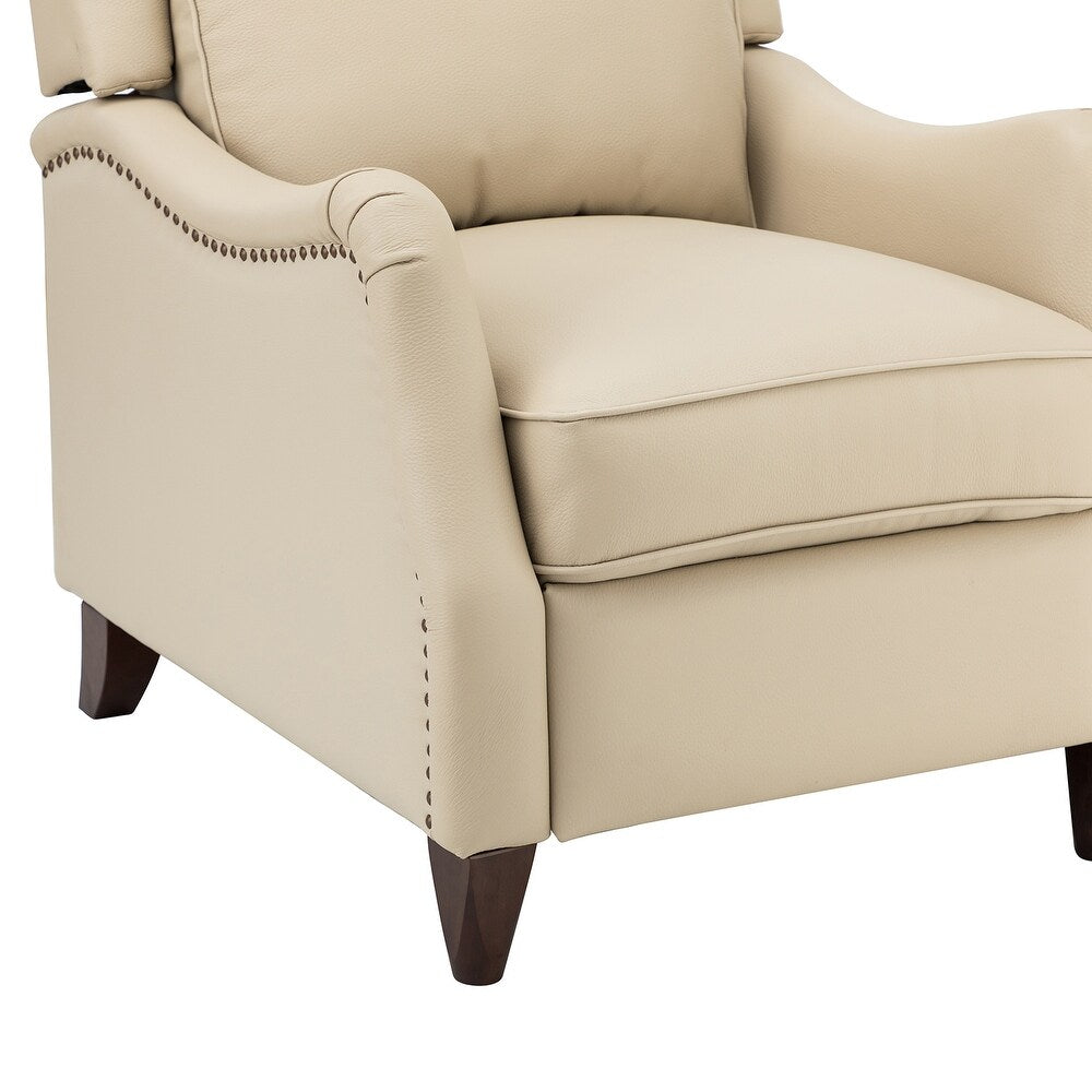 Gaston Genuine Leather Recliner with Nailhead Trims Set of 2