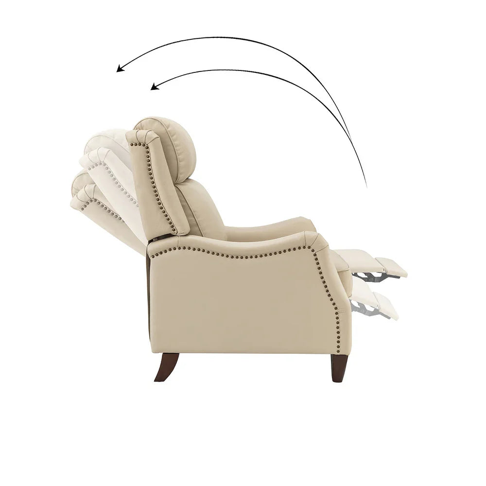 Gaston Genuine Leather Recliner with Nailhead Trims Set of 2