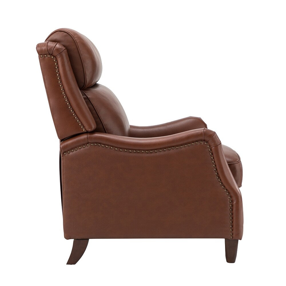 Gaston Genuine Leather Recliner with Nailhead Trims Set of 2