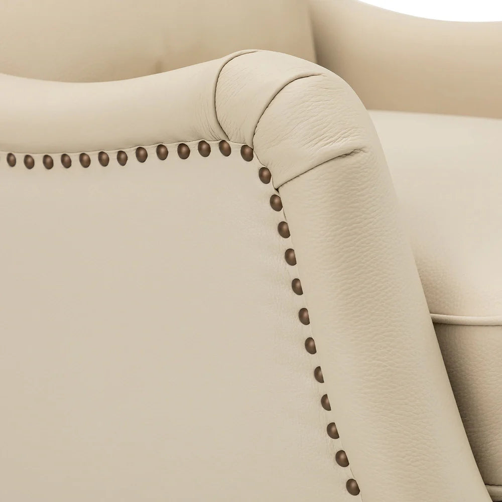 Gaston Genuine Leather Recliner with Nailhead Trims Set of 2