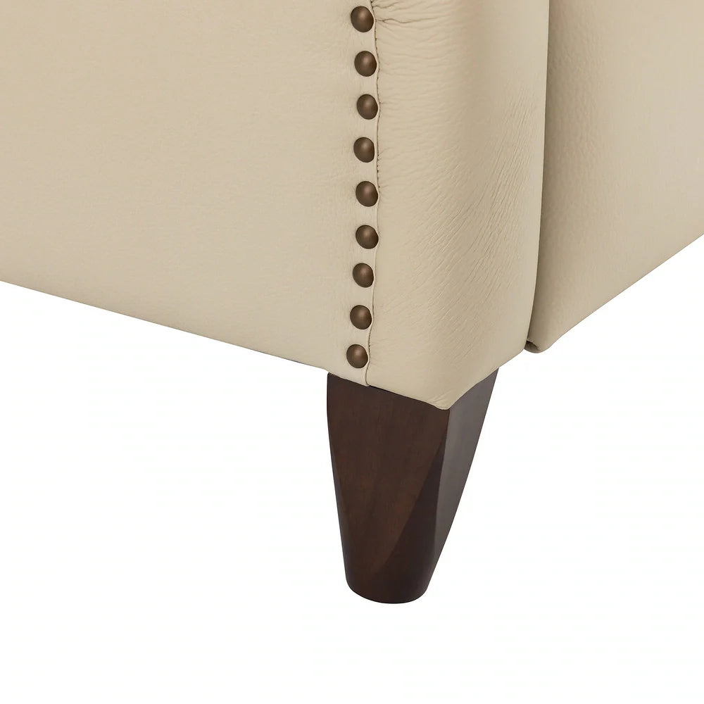 Gaston Genuine Leather Recliner with Nailhead Trims Set of 2