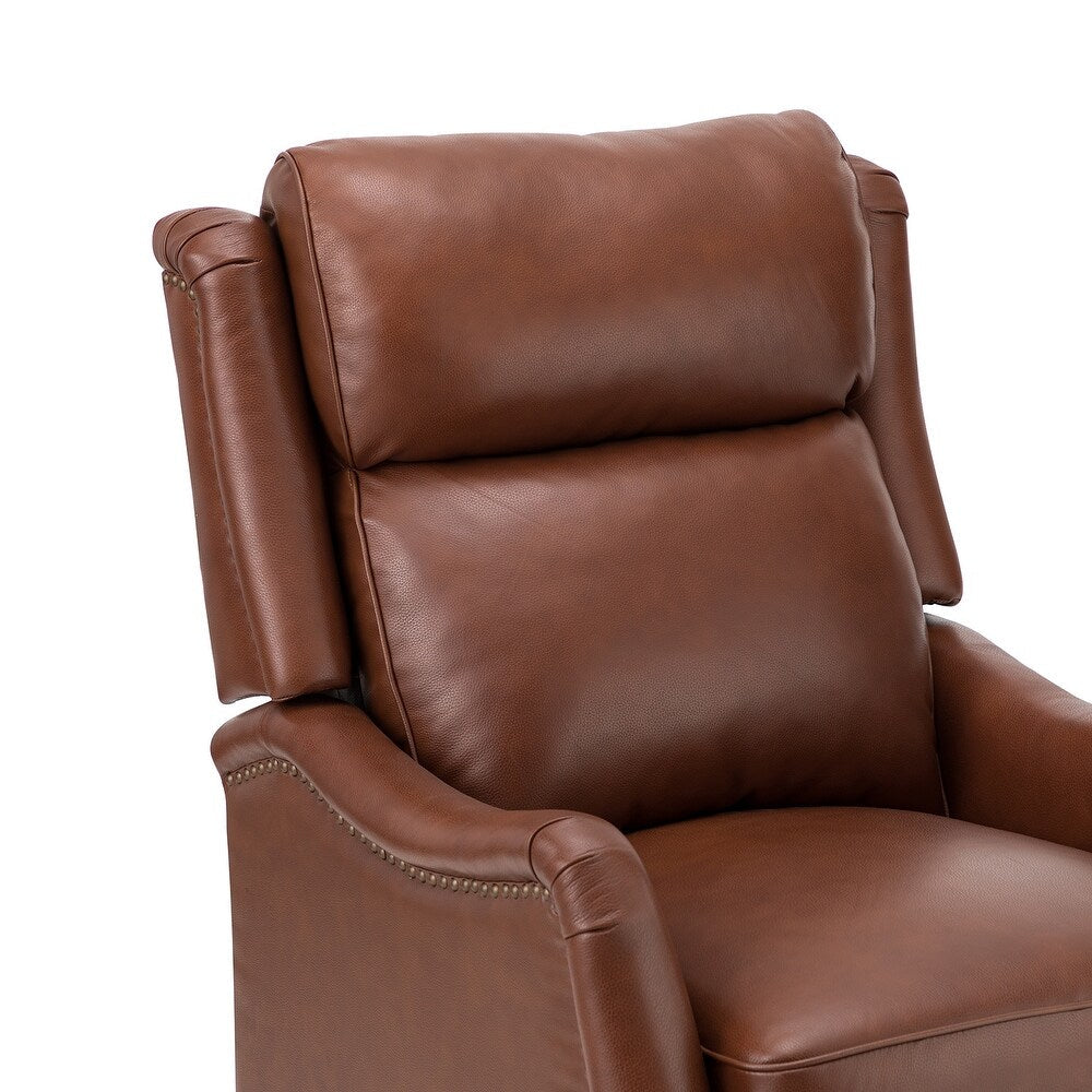 Gaston Genuine Leather Recliner with Nailhead Trims Set of 2