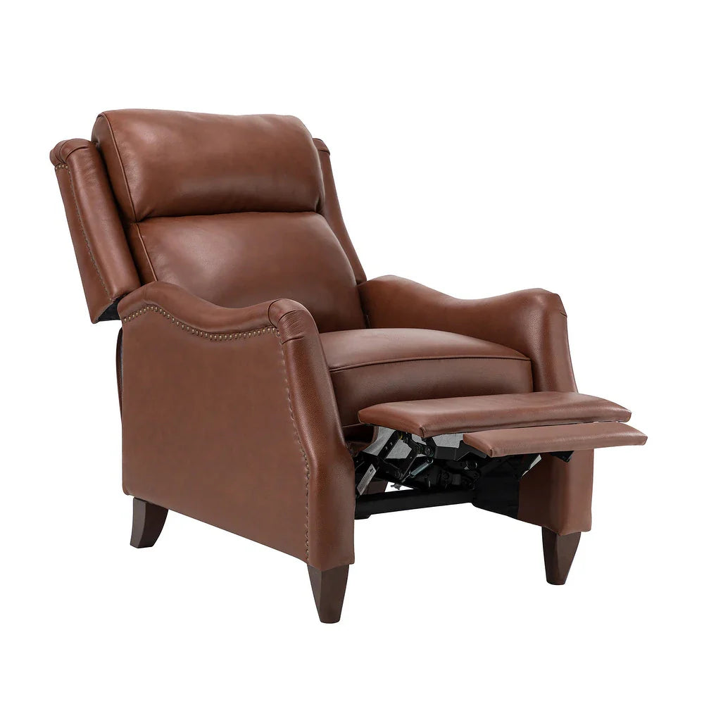 Gaston Genuine Leather Recliner with Nailhead Trims Set of 2