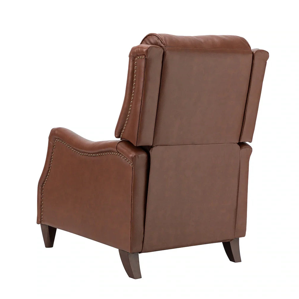 Gaston Genuine Leather Recliner with Nailhead Trims Set of 2