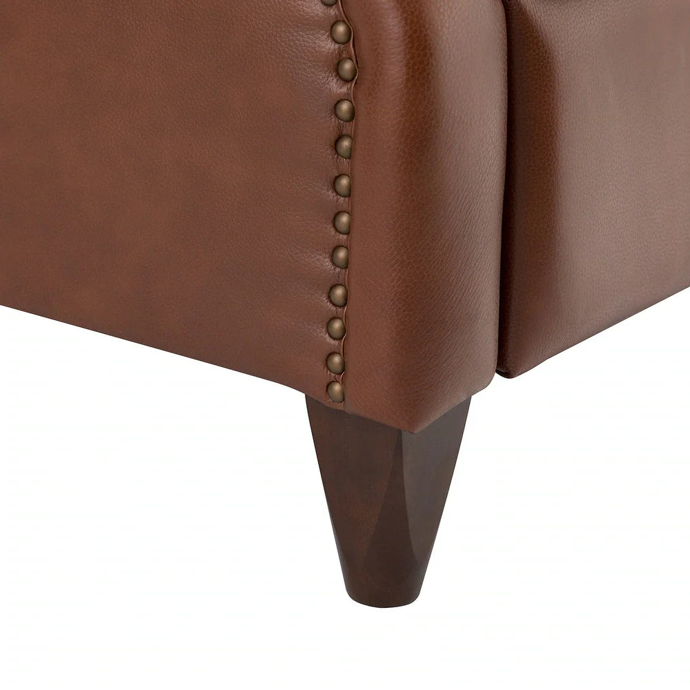 Gaston Genuine Leather Recliner with Nailhead Trims Set of 2
