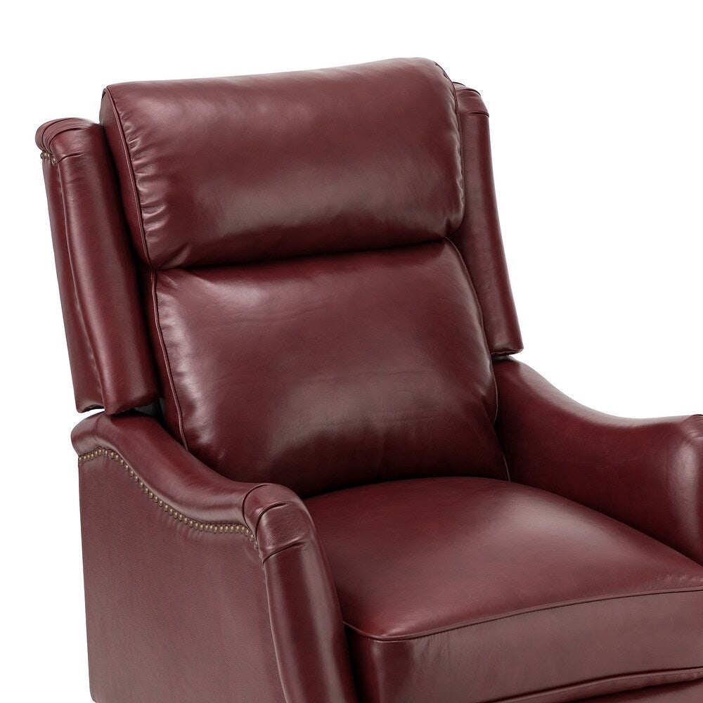 Gaston Genuine Leather Recliner with Nailhead Trims Set of 2