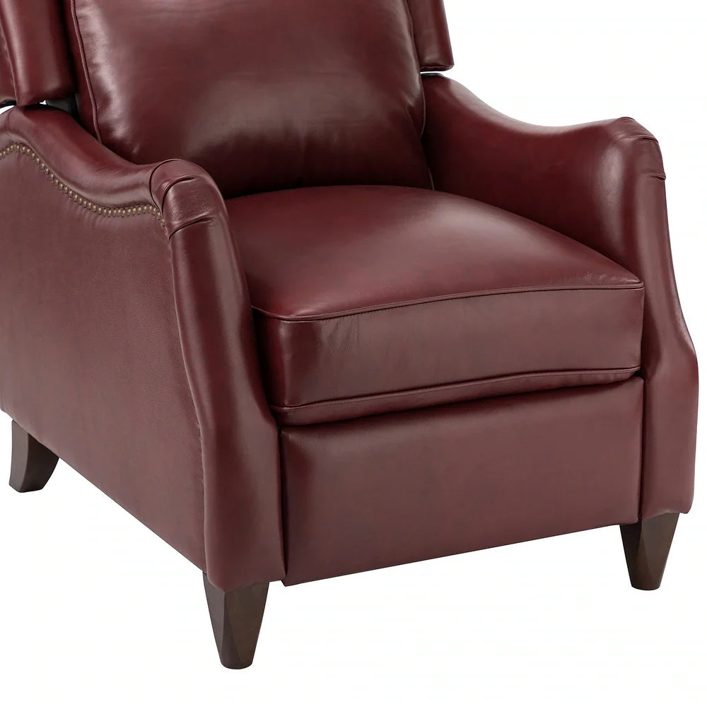 Gaston Genuine Leather Recliner with Nailhead Trims Set of 2