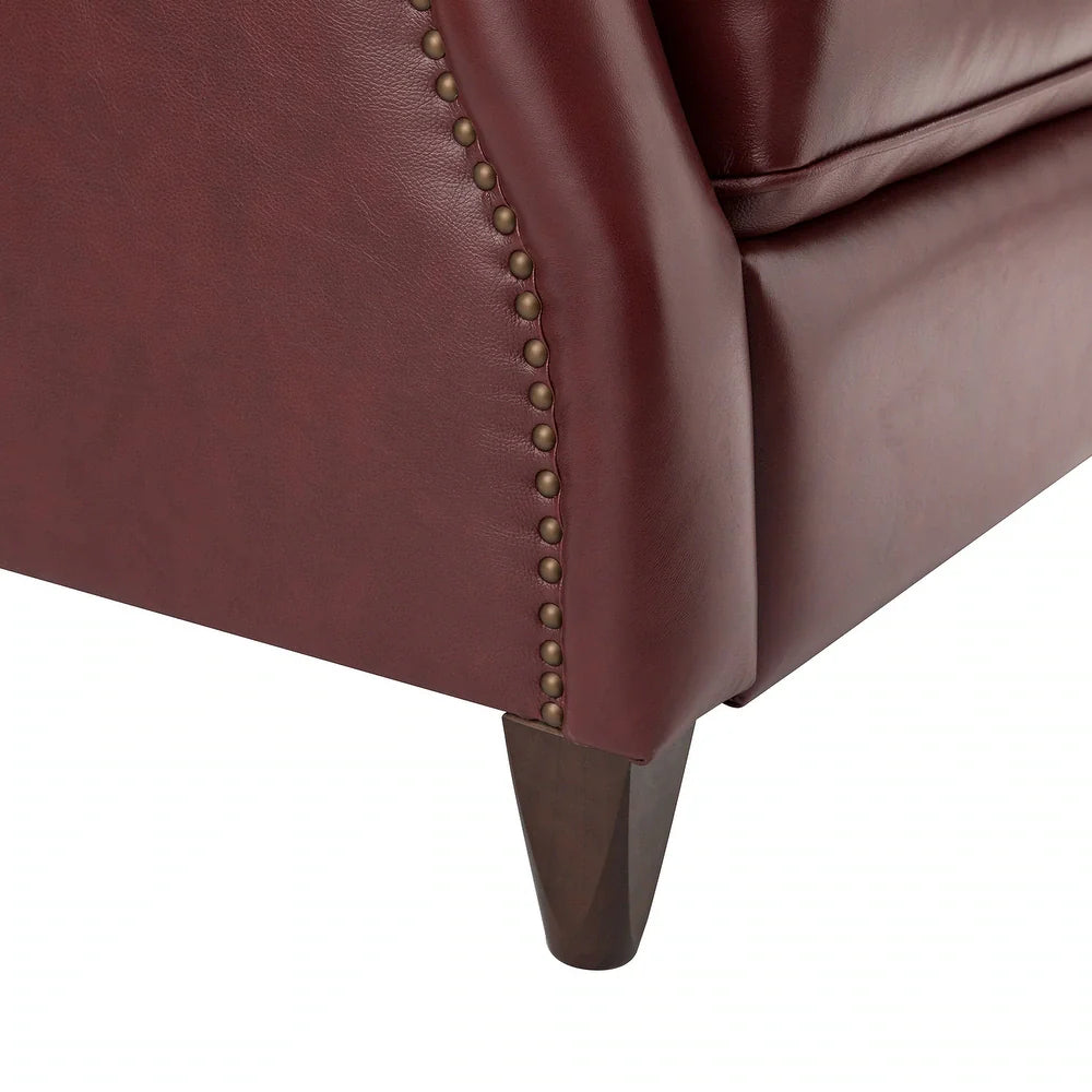 Gaston Genuine Leather Recliner with Nailhead Trims Set of 2