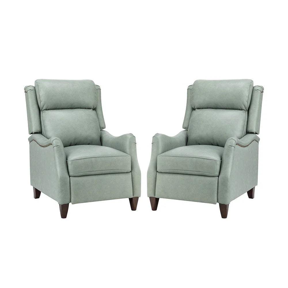 Gaston Genuine Leather Recliner with Nailhead Trims Set of 2