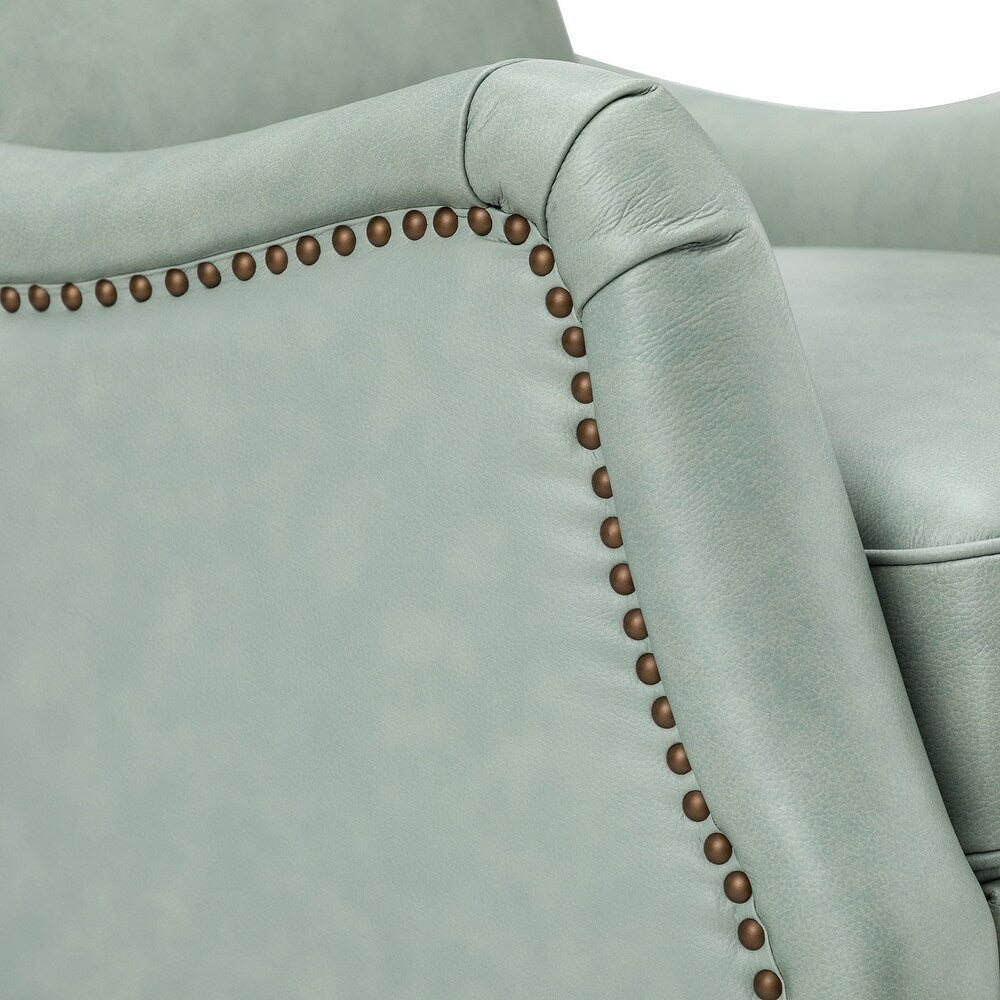 Gaston Genuine Leather Recliner with Nailhead Trims Set of 2