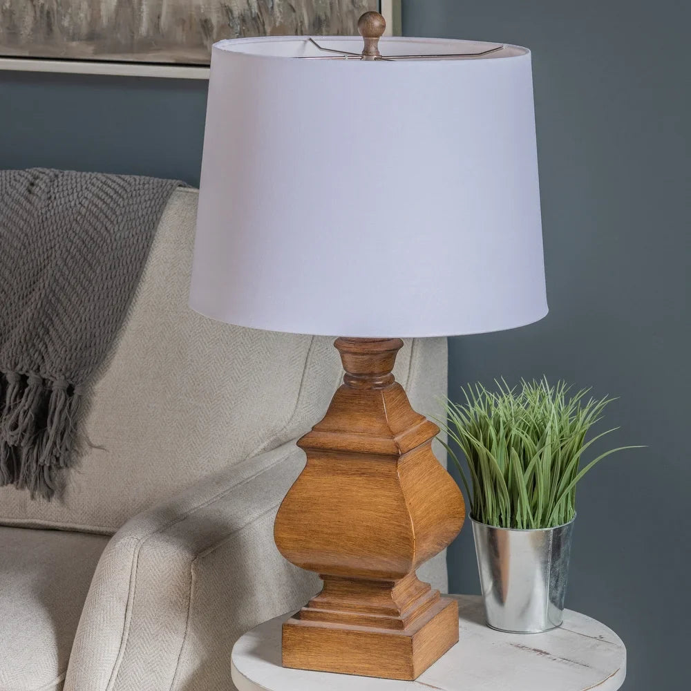 Georgia 29.5"H Resin Wood Grained Table Lamp - 29.5'' H x 16'' W x 16'' D