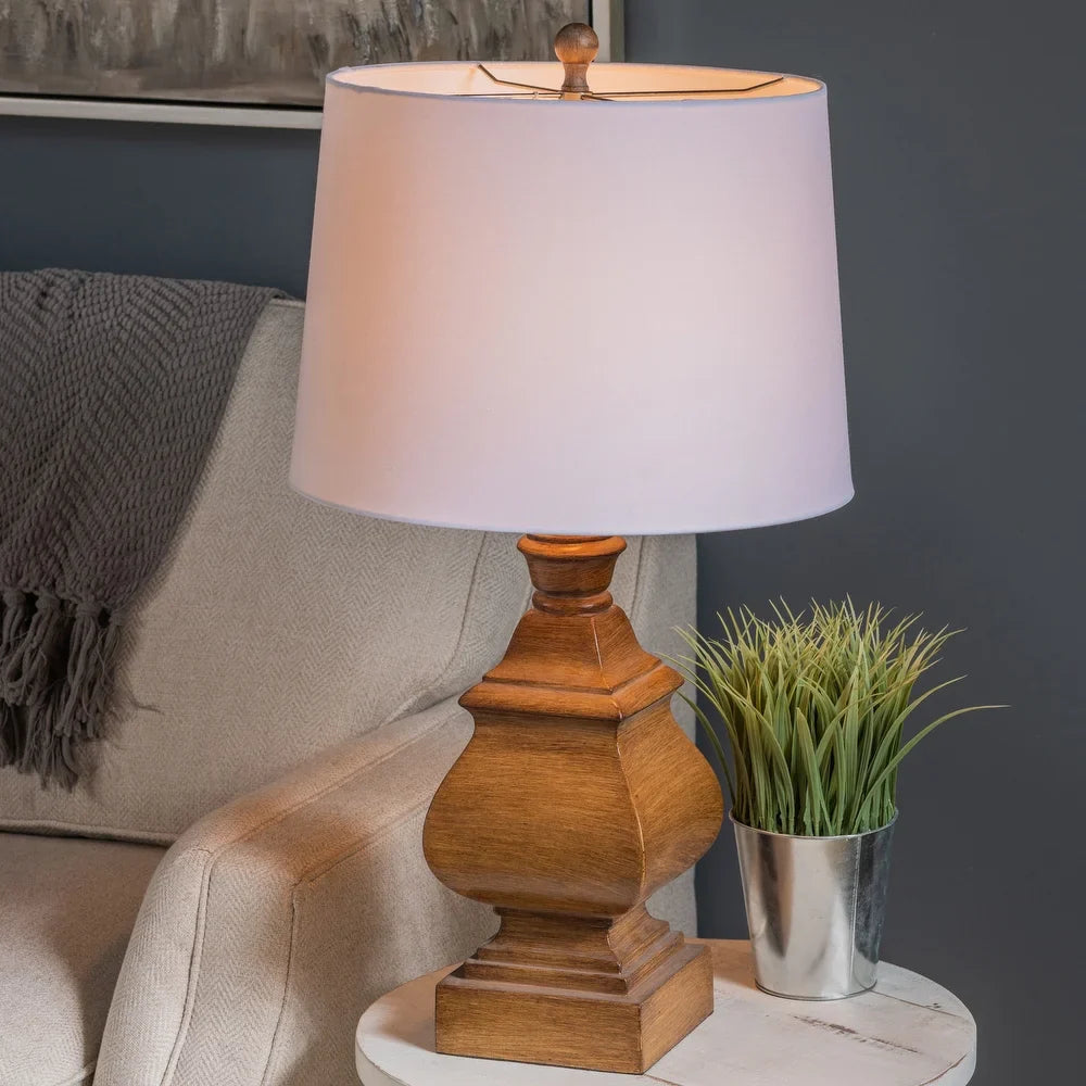 Georgia 29.5"H Resin Wood Grained Table Lamp - 29.5'' H x 16'' W x 16'' D