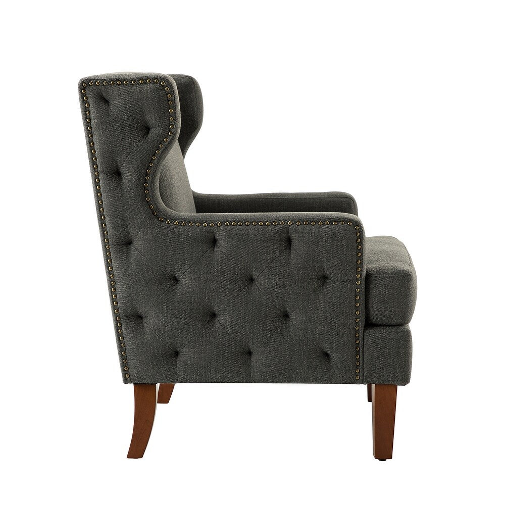 Gerald Classic Polyester Wingback Chair With Button-Tufted Body Set Of 2