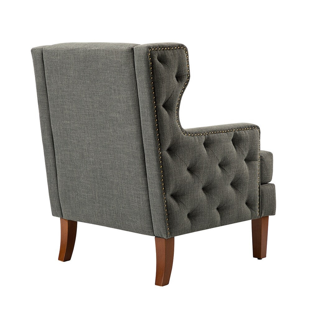 Gerald Classic Polyester Wingback Chair With Button-Tufted Body Set Of 2