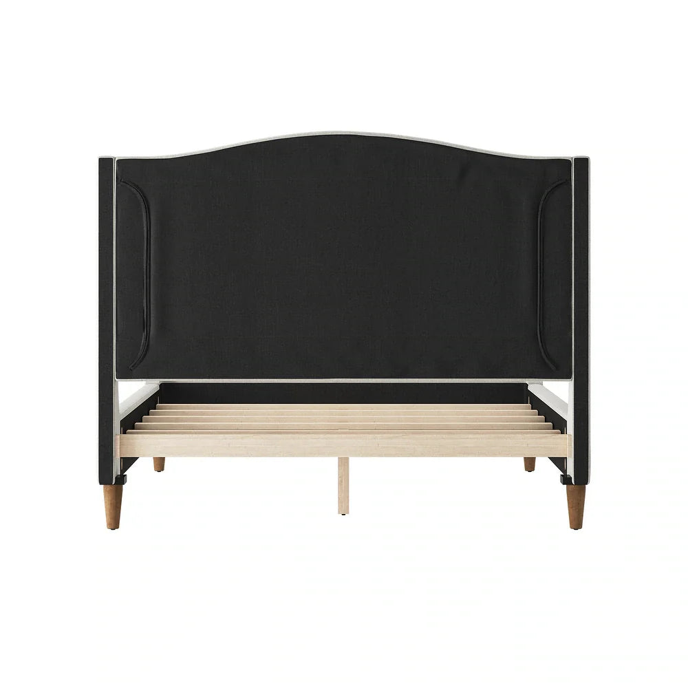 Gerhard Tufted Upholstered Wingback Bed with Headboard and Footboard