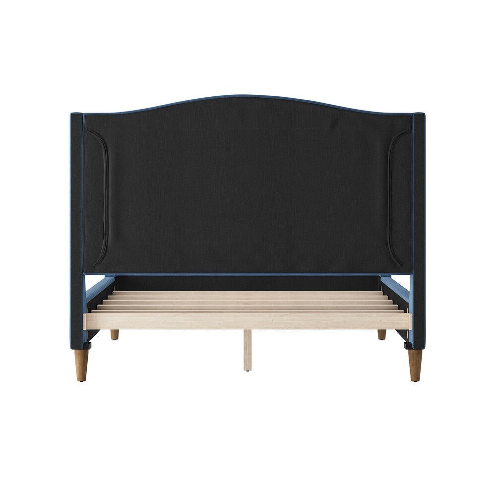 Gerhard Tufted Upholstered Wingback Bed with Headboard and Footboard