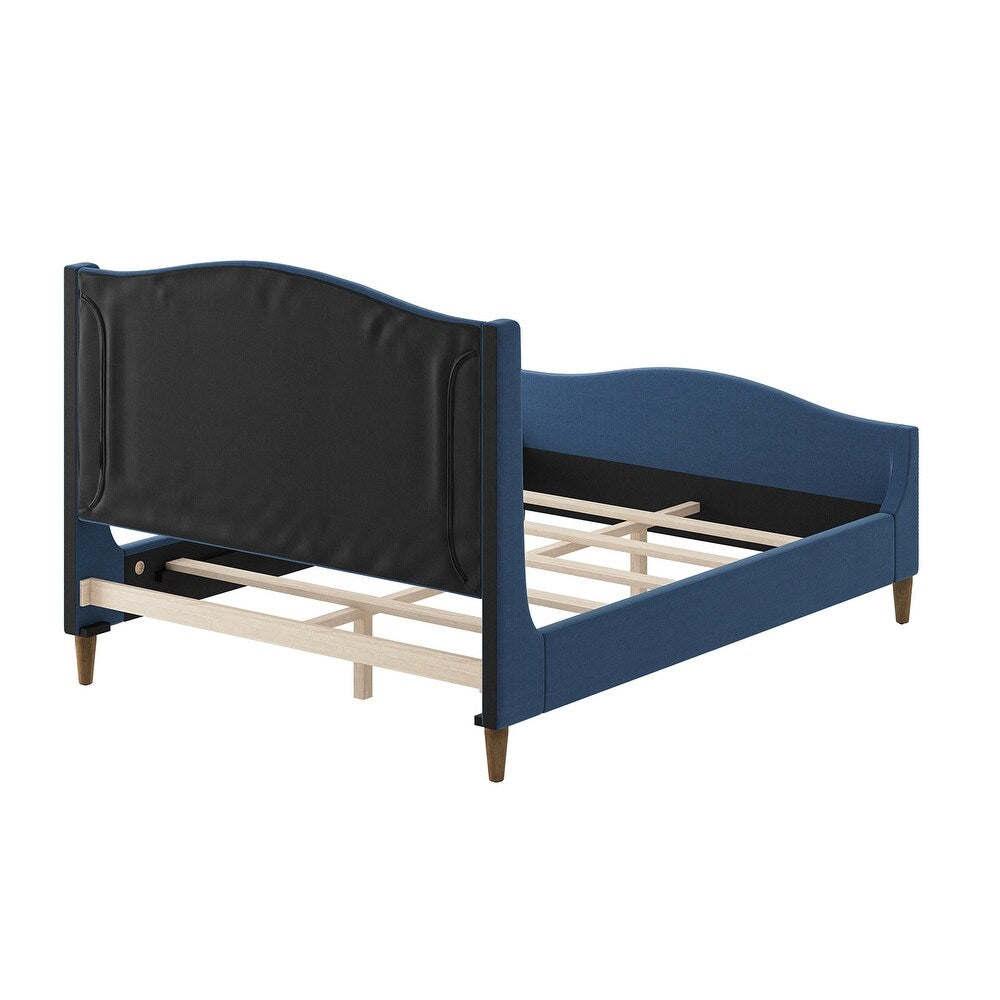 Gerhard Tufted Upholstered Wingback Bed with Headboard and Footboard