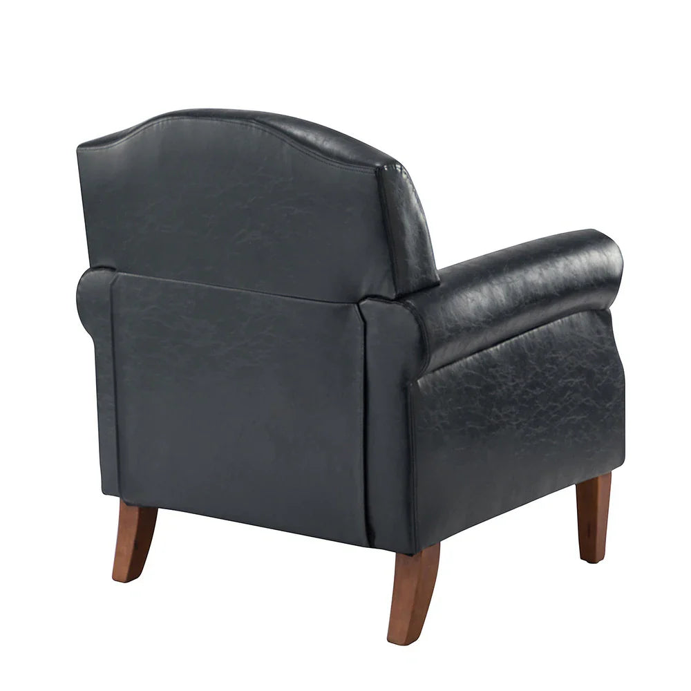 Giampiero Transitional Faux Leather Arm Chair with Nailhead Trim and Rolled Arms Set of 2