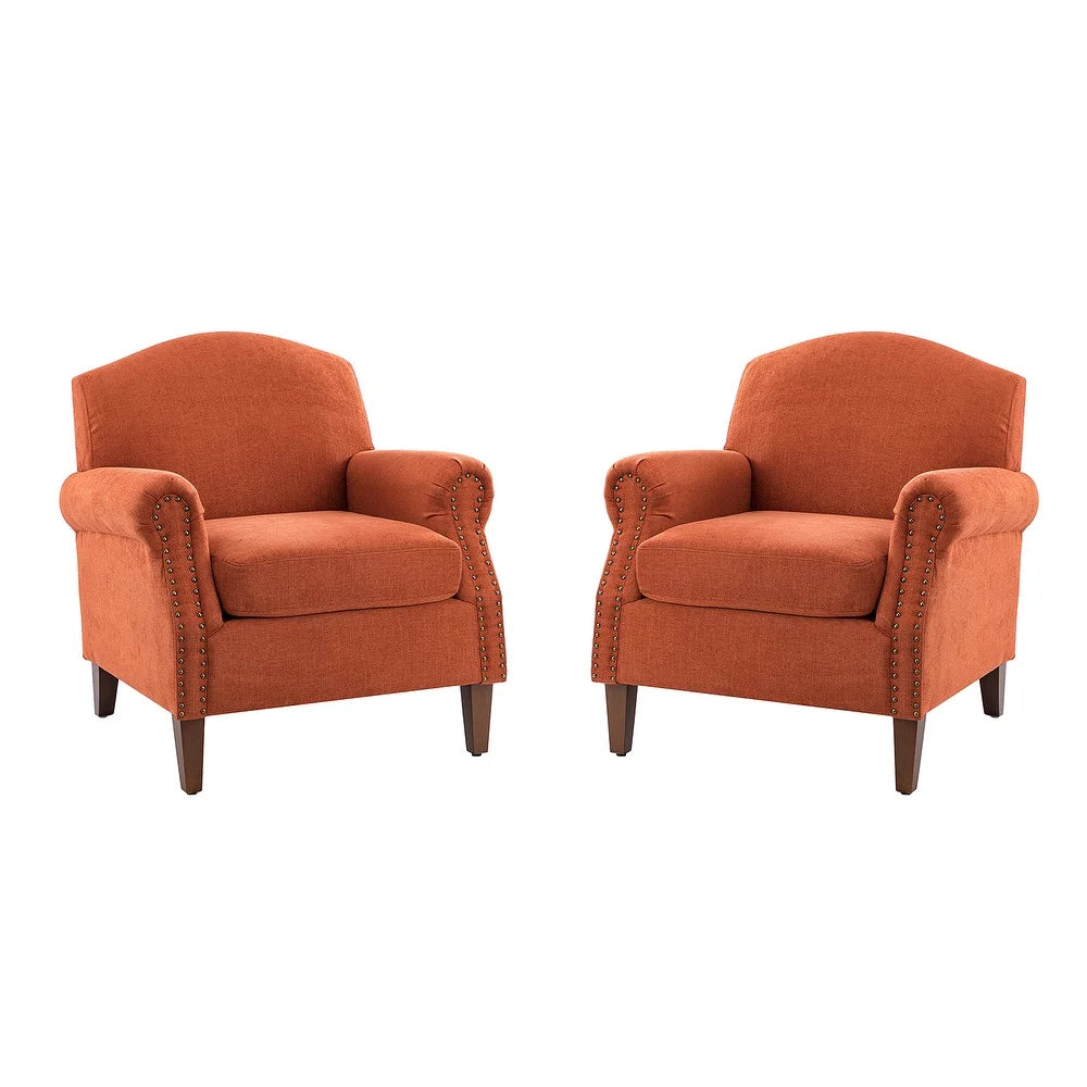 Giampiero Upholstery Armchair with Nailhead Trims for Living Room Set Of 2