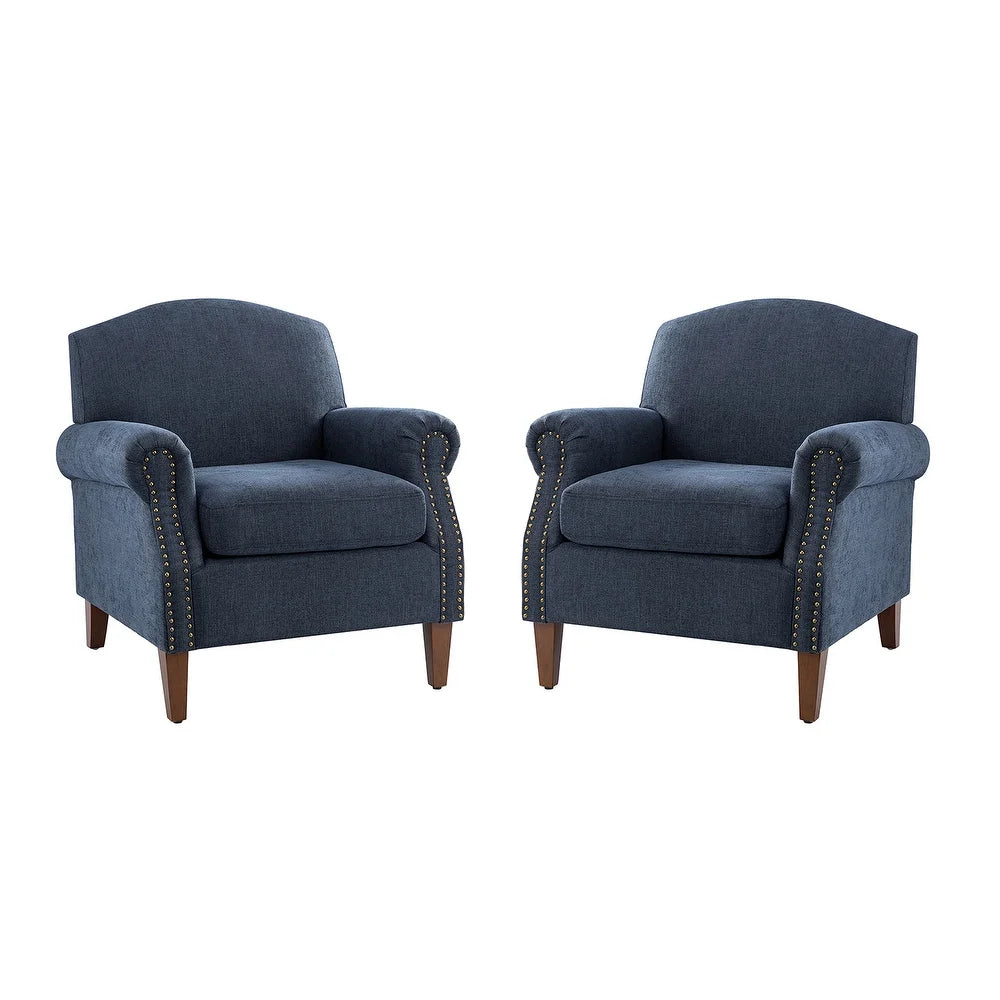 Giampiero Upholstery Armchair with Nailhead Trims for Living Room Set Of 2