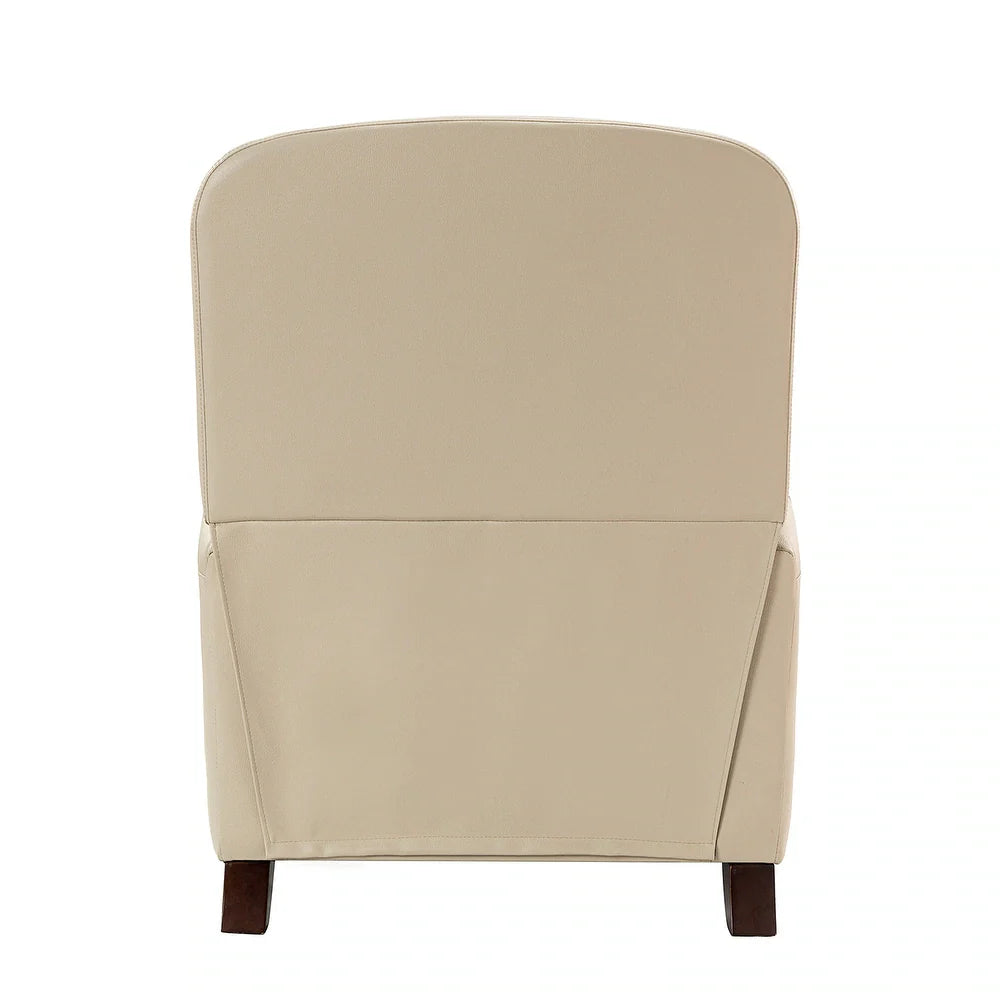 Gladis Modern Retro Genuine Leather Recliner with Nailhead Trim