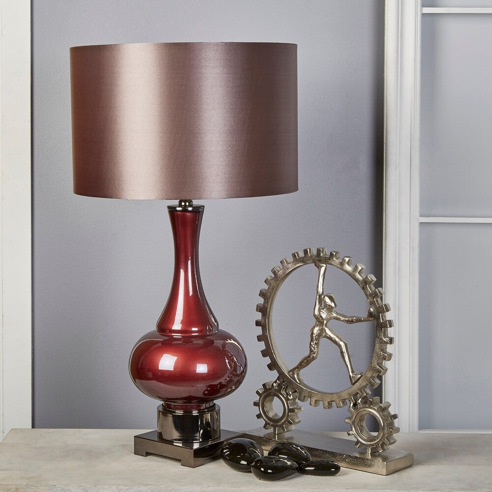 Glass 31" Genie Bottle Table Lamp, Burgundy