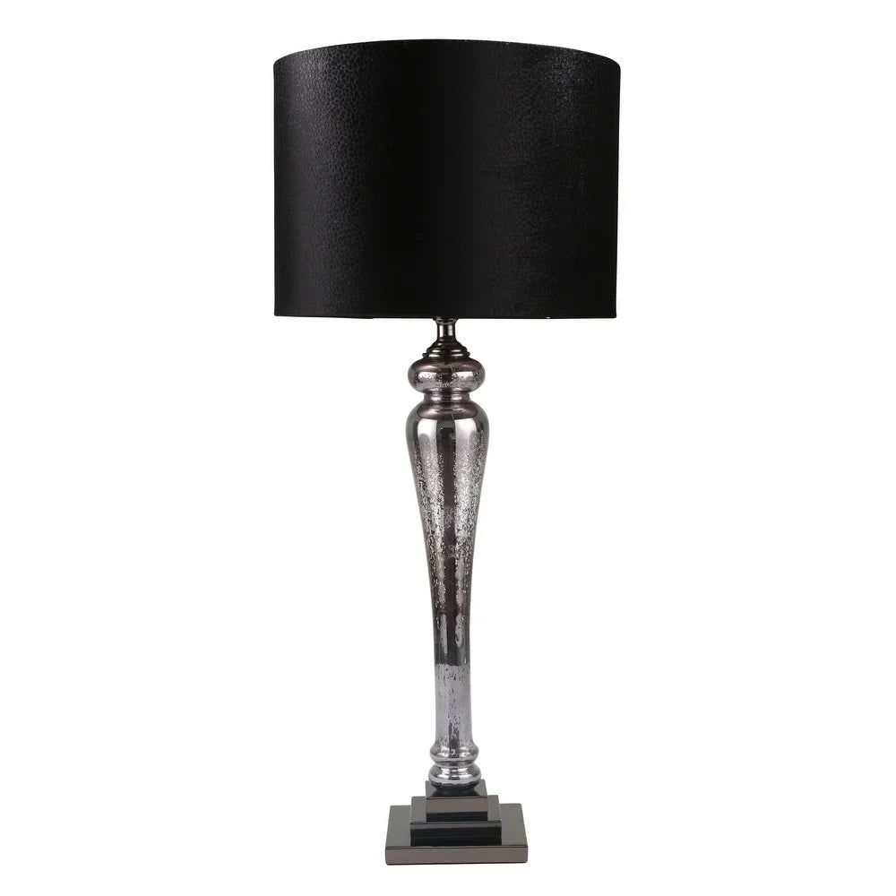 Glass 37" Pillar Table Lamp, Mercury Black 37"H - 16.0" x 16.0" x 37.0"