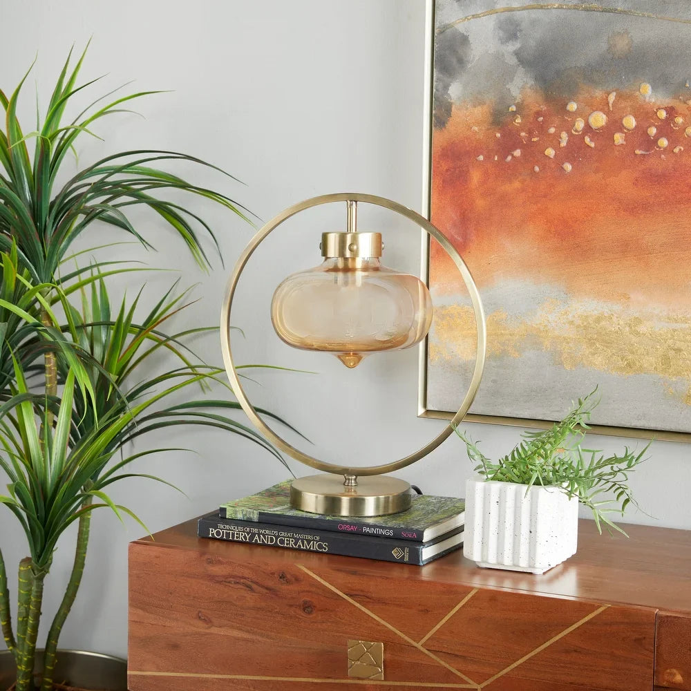 Gold Metal Contemporary Accent lamps 15 x 14 x 8 - 14 x 8 x 15