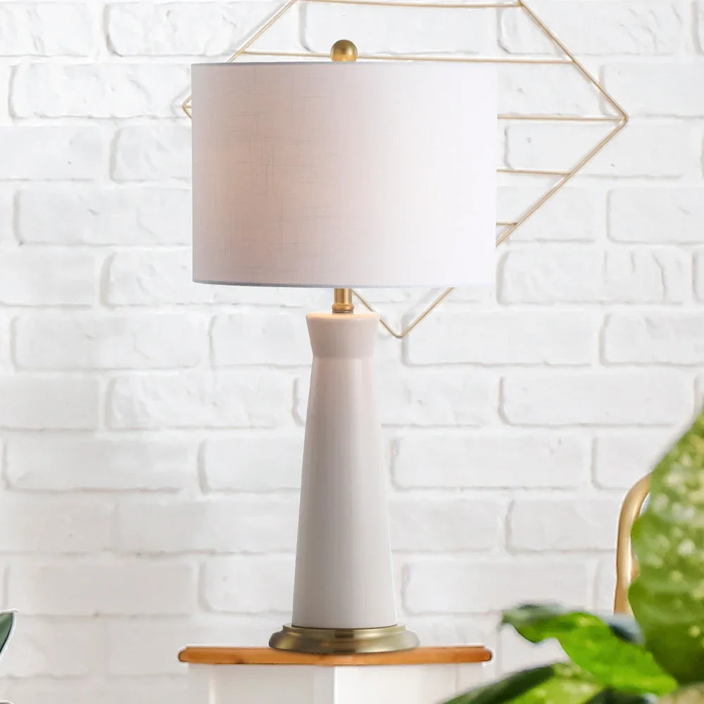 Gracie 29" Ceramic Column LED Table Lamp, Cream