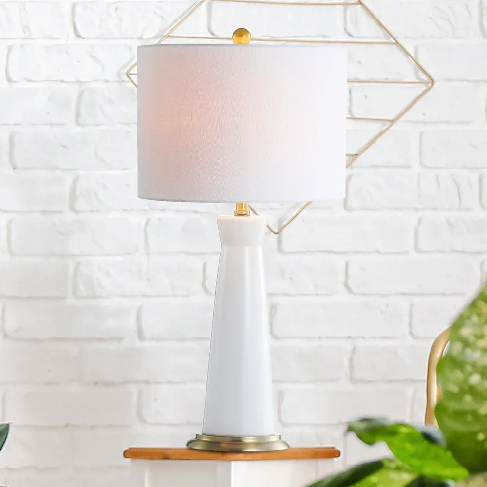 Gracie 29" Ceramic Column LED Table Lamp, Cream