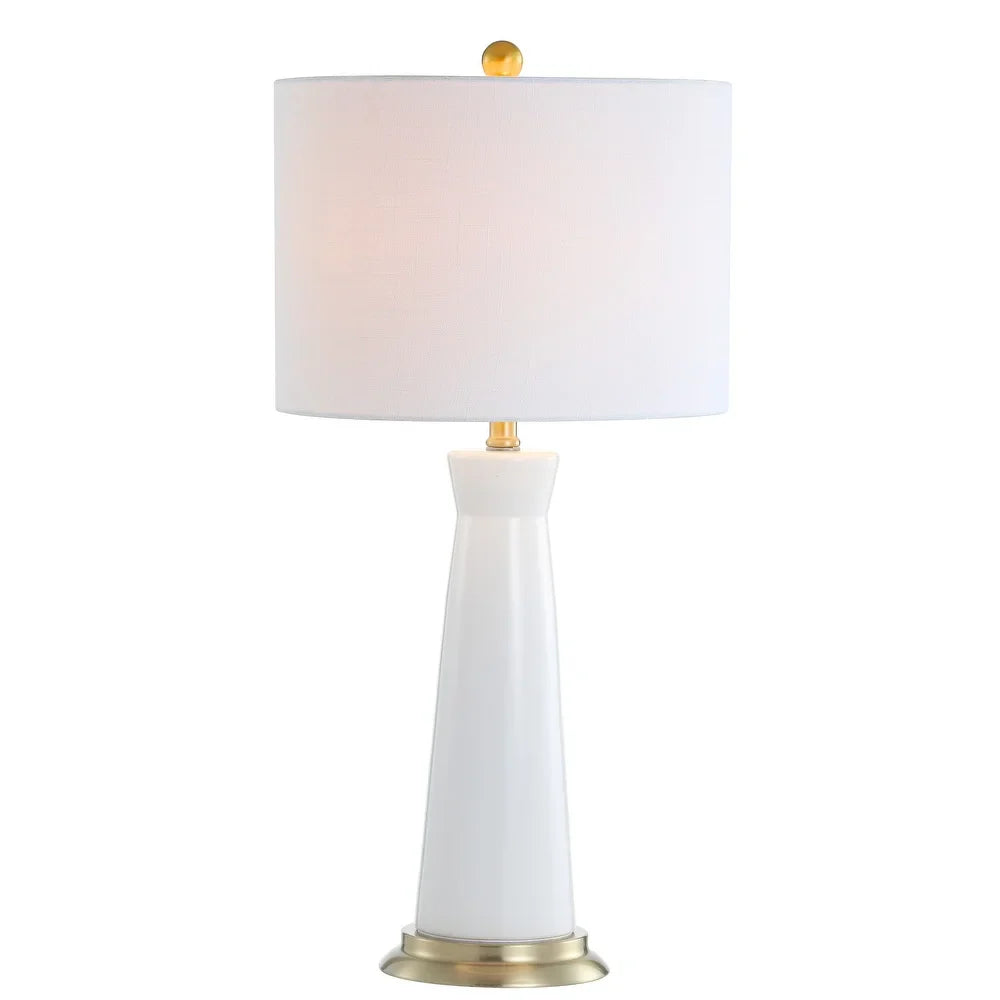 Gracie 29" Ceramic Column LED Table Lamp, Cream