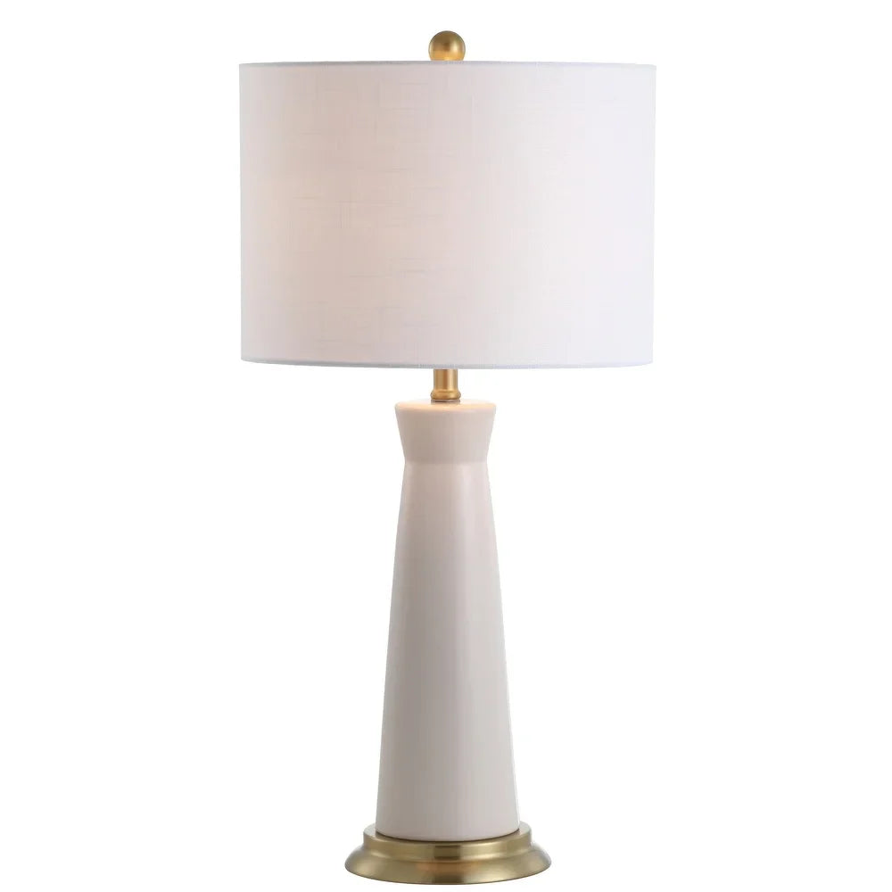Gracie 29" Ceramic Column LED Table Lamp, Cream