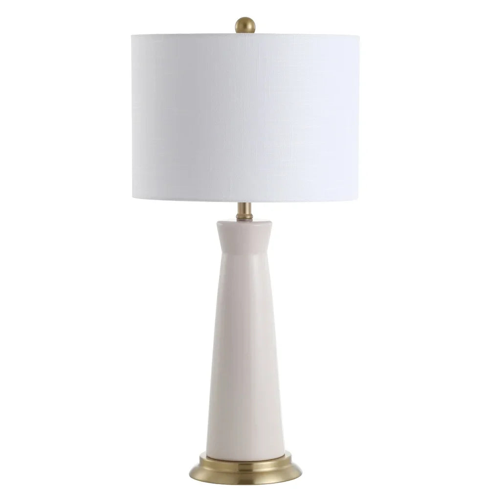 Gracie 29" Ceramic Column LED Table Lamp, Cream